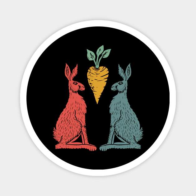 Carrot & Rabbits Magnet by SWON Design